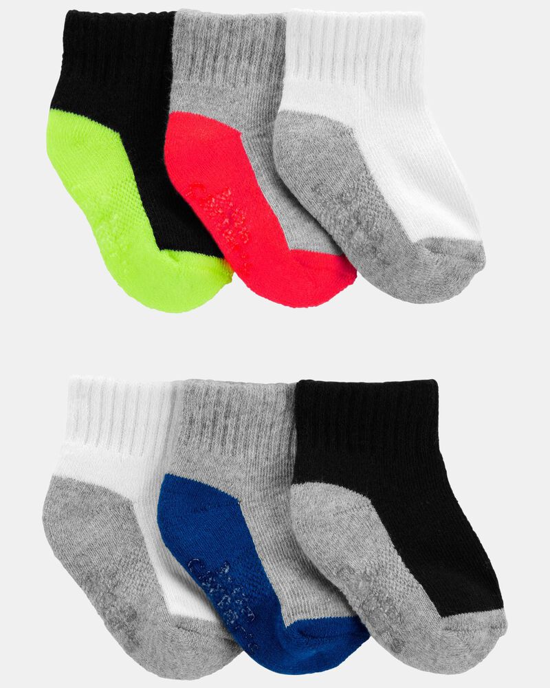 Toddler Boy 6-Pack Colour Block Ankle Socks, image 1 of 2 slides