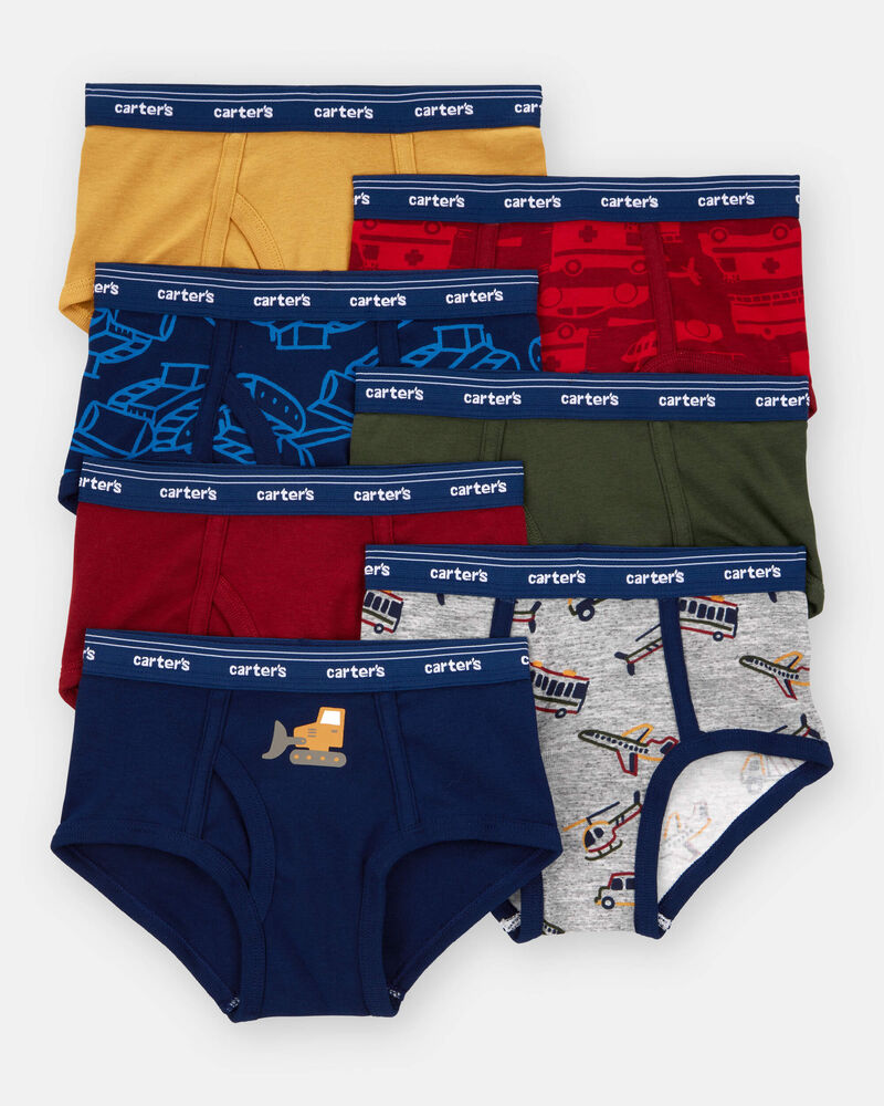 Toddler Boy 7-Pack Construction Print Brief Underwear, image 1 of 2 slides