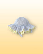 B&eacute;b&eacute; fille - Chapeau de soleil festonn&eacute; Winnie l&rsquo;Ourson de Disney&reg; - Bleu, image 2 sur 4 diapositives