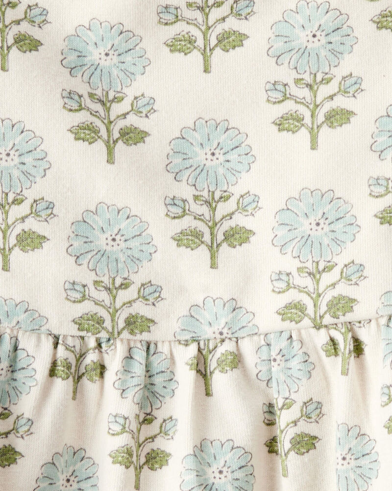 Bébé Robe en coton biologique à motifs de fleurs, image 4 sur 6 diapositives