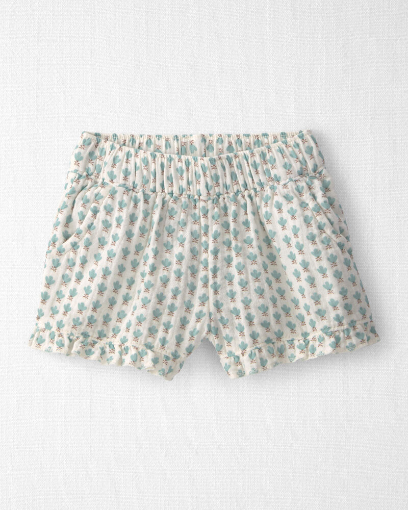 B&eacute;b&eacute; fille - Ensemble 2 pi&egrave;ces haut et short en gaze de coton biologique &agrave; motif floral, image 4 sur 6 diapositives