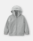 Boys Fleece Zip-Up Hoodie - Grey, image 1 of 3 slides