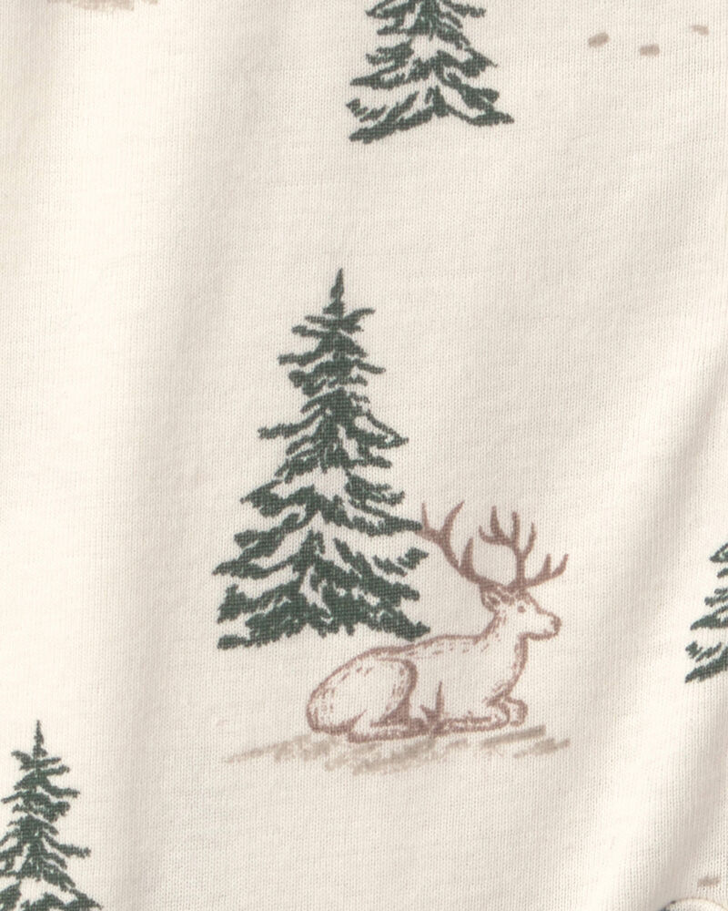B&eacute;b&eacute; - Grenouill&egrave;re en coton biologique &agrave; motif For&ecirc;t de rennes, image 2 sur 4 diapositives