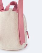 Heart Sherpa Backpack - Cream/Pink, image 7 of 7 slides