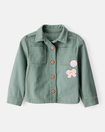 Tout-petit fille - Blouson utilitaire à manches longues en coton patchwork – Vert, 