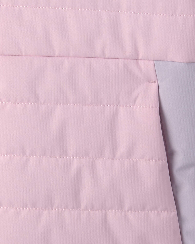 Girls  Quilted Mid Weight Jacket- Pink, image 3 of 4 slides