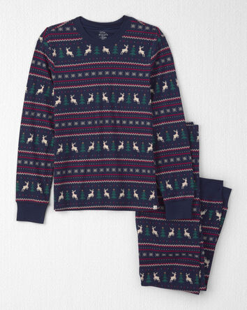 Adult 2-Piece Organic Cotton Fair Isle Pyjamas, 