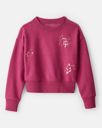 Girls Metallic Dance Pullover Sweatshirt - Red, 
