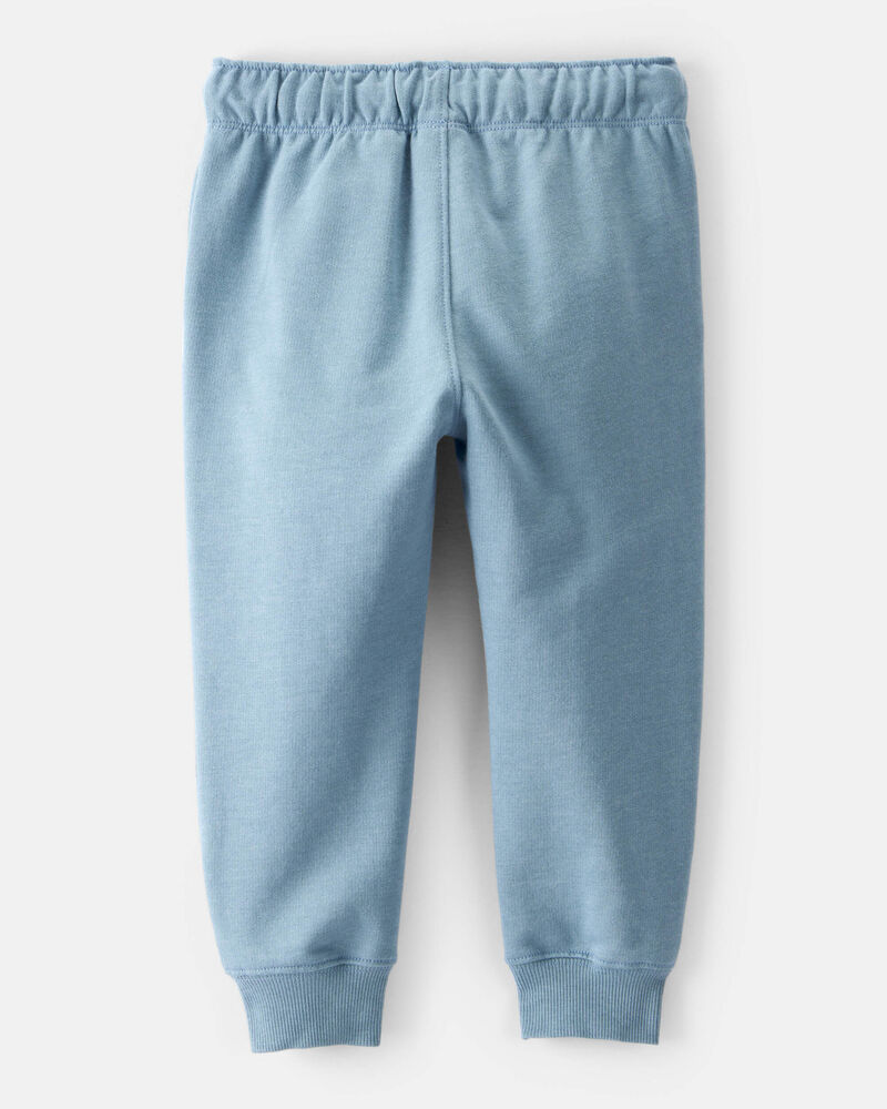 Toddler Boy Solid Fleece Cotton Jogger - Blue, image 2 of 6 slides