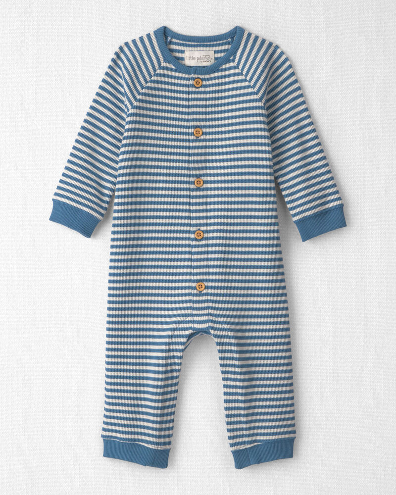 Baby Organic Cotton Waffle Knit Jumpsuit, image 1 of 5 slides