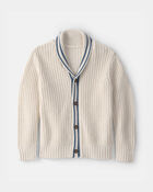 Boys Striped Cardigan Sweater - Cream, image 1 of 3 slides