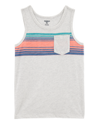 Kid Striped Front-Pocket Tank-Grey, image 1 of 3 slides