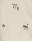 Boys Dog Long-Sleeve Button-Down Shirt - Cream, image 2 of 3 slides
