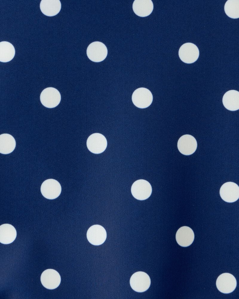 Baby Girl Polka Dot 1-Piece Swimsuit - Navy, image 4 of 5 slides