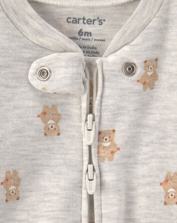 B&eacute;b&eacute; - Grenouill&egrave;re ajust&eacute;e &agrave; fermeture &agrave; glissi&egrave;re &agrave; deux sens &agrave; motif d&rsquo;ourson - Gris, 