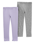 Baby 2-Pack Glitter Leggings, image 1 of 3 slides