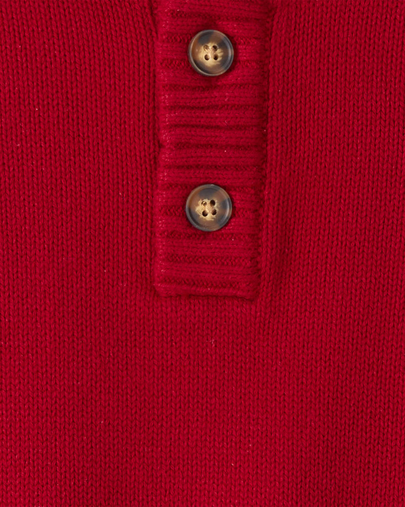 Toddler Boy Red Pullover Sweater -Red, image 2 of 3 slides