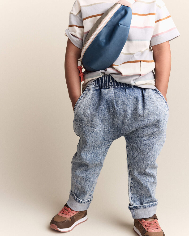 Toddler Playground Pant in Avenue Wash Denim - Blue, image 5 of 7 slides
