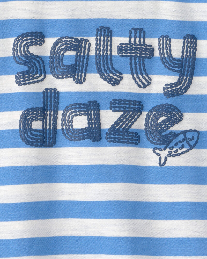 Toddler Boy 'Salty Daze' Striped Graphic Tee - Blue/White, image 3 of 4 slides