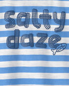 Toddler Boy 'Salty Daze' Striped Graphic Tee - Blue/White, image 3 of 4 slides