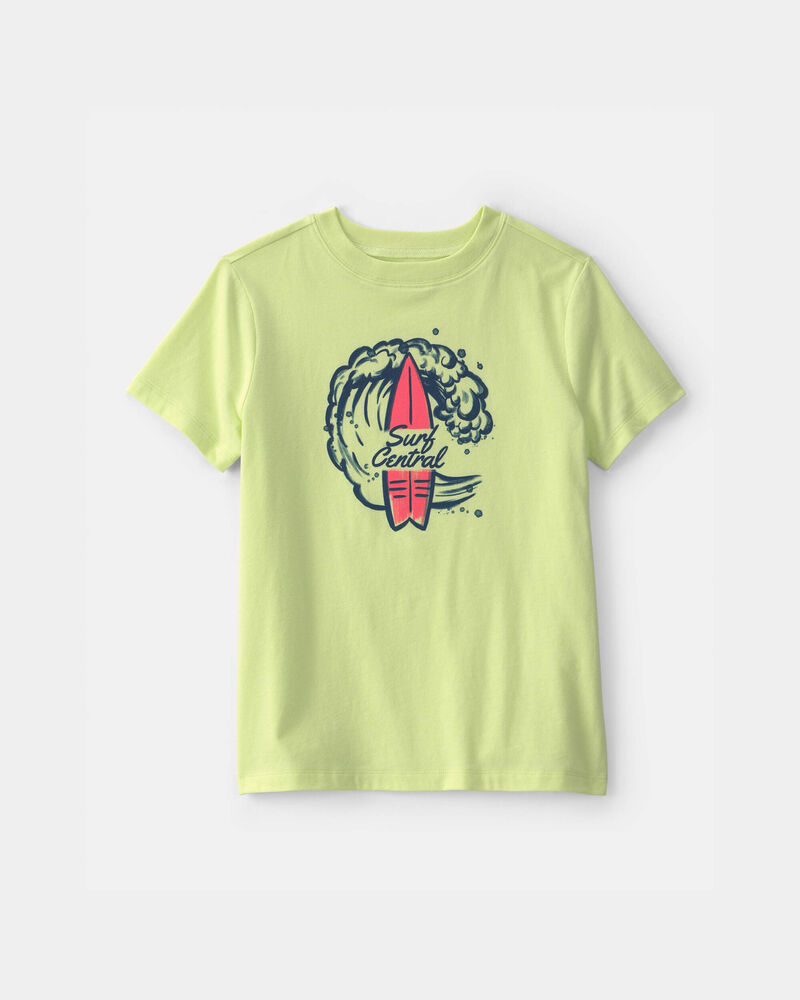 Gar&ccedil;ons - T-shirt &agrave; imprim&eacute; &laquo;Surf Central&raquo; - Vert, image 1 sur 2 diapositives