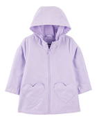 Toddler Heart Pockets Rain Jacket - Purple, image 1 of 3 slides
