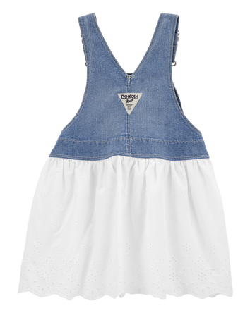 Tout-petit fille - Robe chasuble en denim ajour&eacute;, 