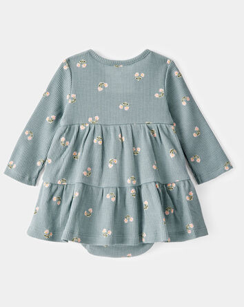 Baby Floral Thermal Bodysuit Dress, 