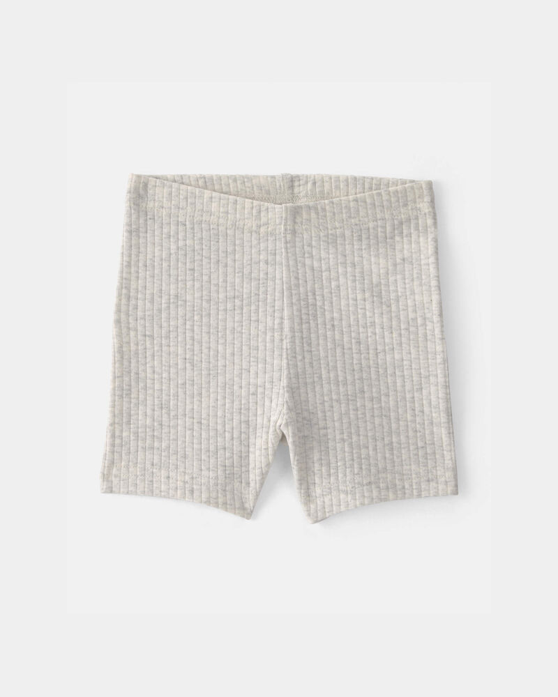 Baby Girl Rib Bike Shorts - Grey, image 1 of 4 slides