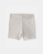 Baby Girl Rib Bike Shorts - Grey, image 1 of 4 slides
