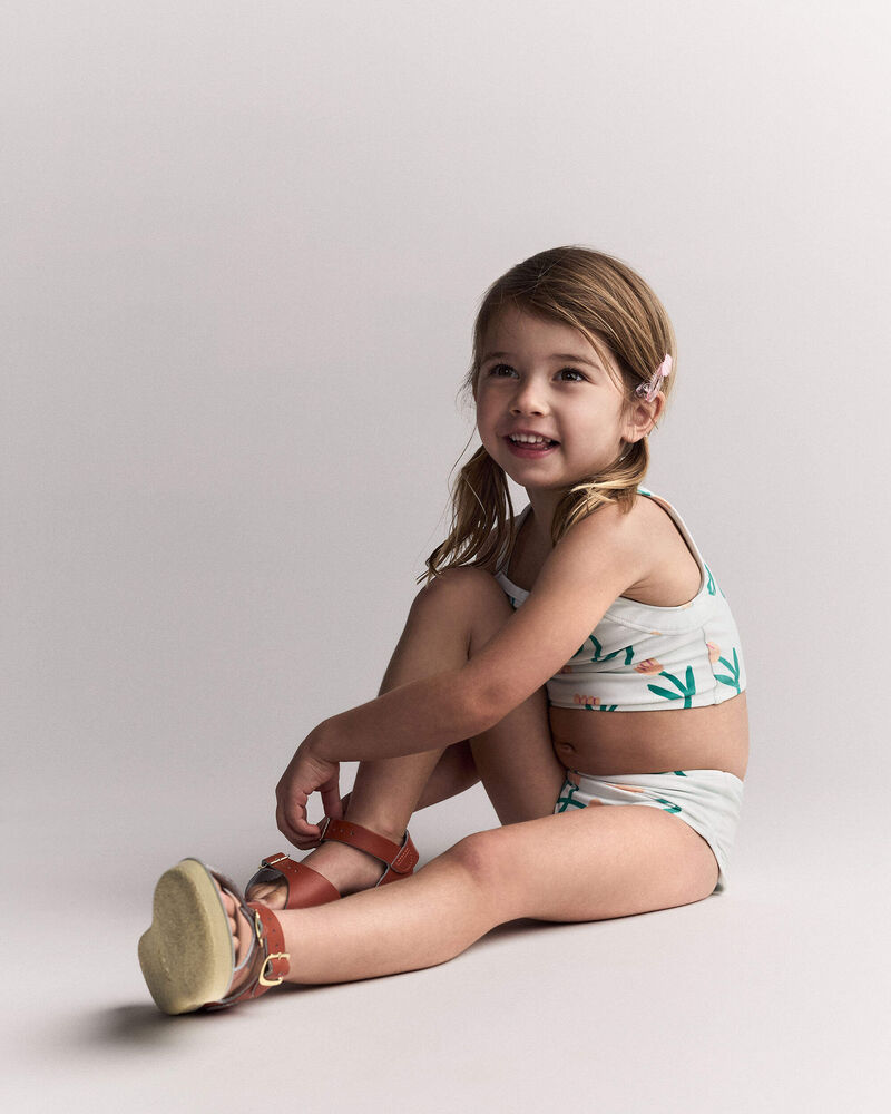 Toddler Girl Tankini in Floral Print - Light Green, image 7 of 7 slides