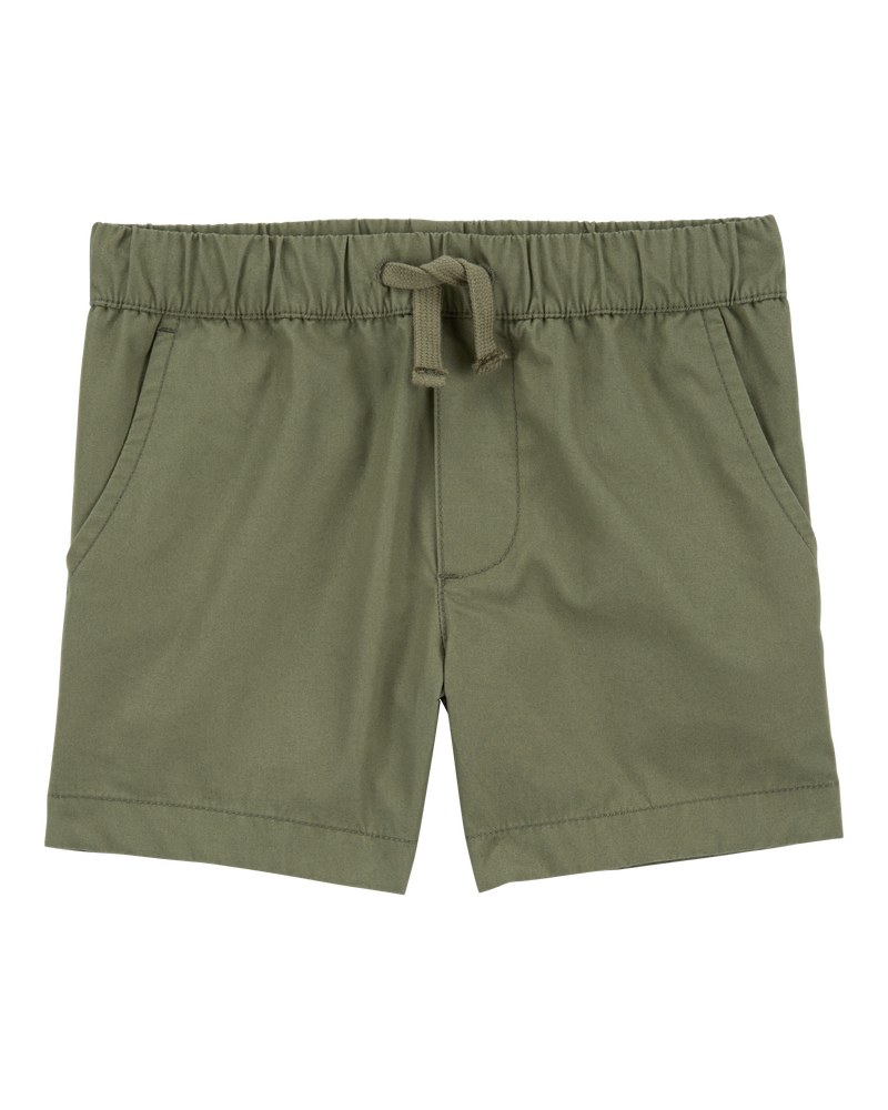 Toddler Pull-On Poplin Shorts - Olive, image 1 of 6 slides