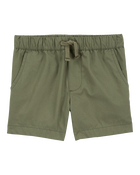 Toddler Pull-On Poplin Shorts - Olive, image 1 of 6 slides