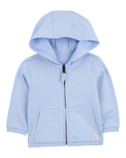 Baby Girl Zip-Up French Terry Hoodie - Blue, image 1 of 3 slides