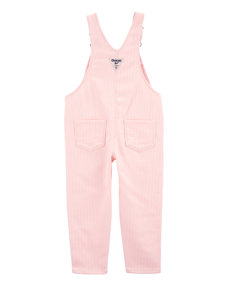 Toddler Girl Hickory Stripe Overalls, image 2 of 4 slides