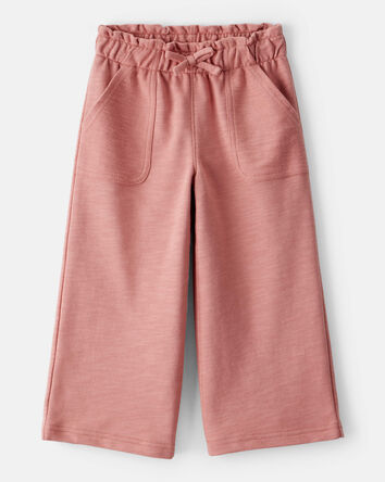Toddler Girl 100% Cotton Wide-Leg Pants - Pink, 