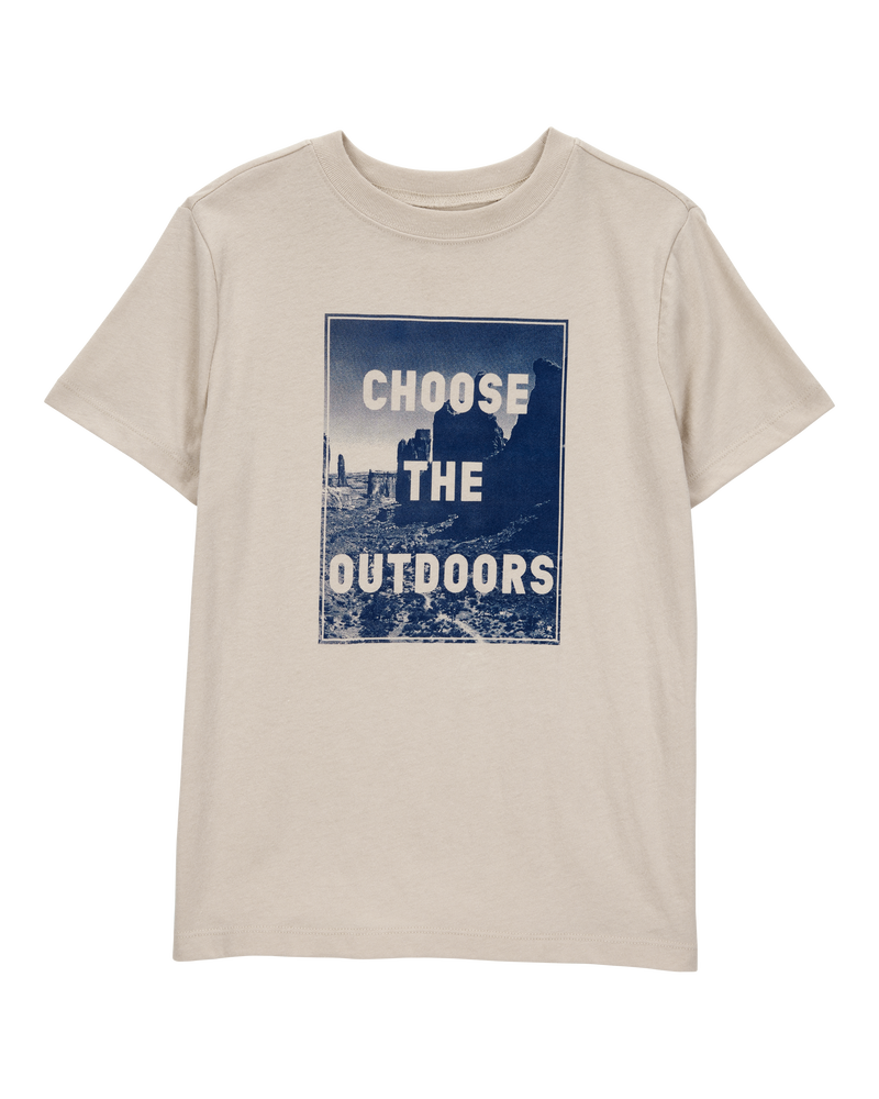 Kid Choose the Outdoors Short-Sleeve Graphic Tee - Tan, image 1 of 3 slides