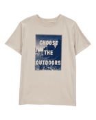 Kid Choose the Outdoors Short-Sleeve Graphic Tee - Tan, image 1 of 3 slides