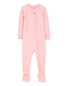 Baby Girl Solid PurelySoft Footie 1-Piece Pyjamas - Pink, image 1 of 4 slides