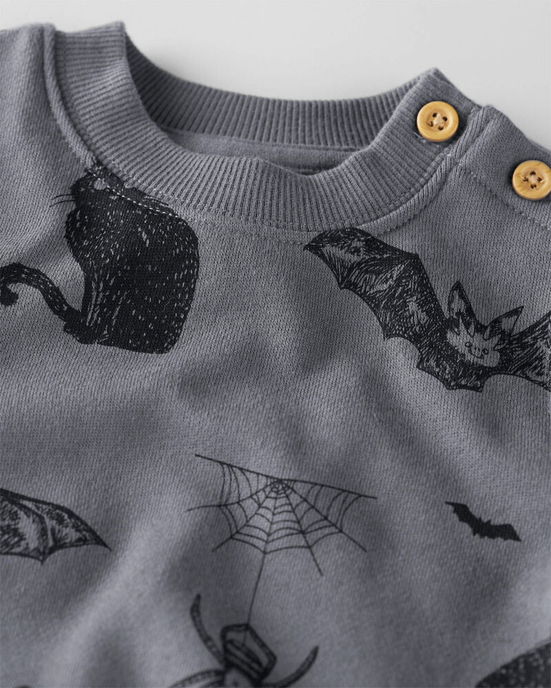 Baby 2-Piece Fleece Set Made with Organic Cotton in Spooky Night Print, image 5 of 7 slides