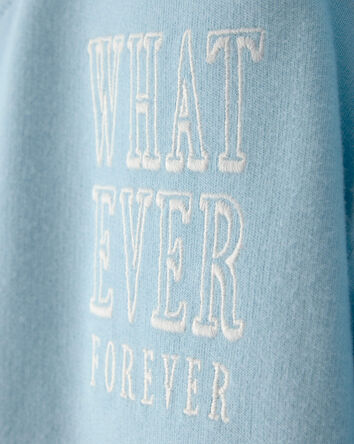 Filles - Chandail en jersey bouclette &laquo;Whatever Forever&raquo; - Bleu, 