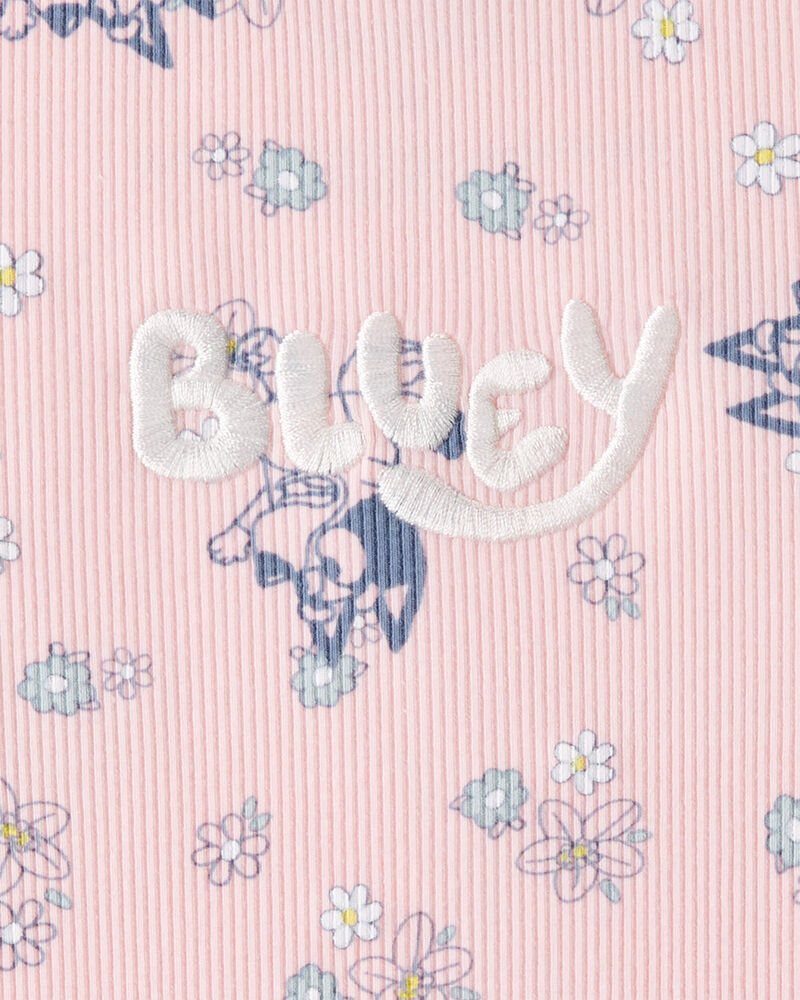 Toddler Girl Bluey Floral Print Short-Sleeve Graphic Tee - Pink, image 3 of 4 slides