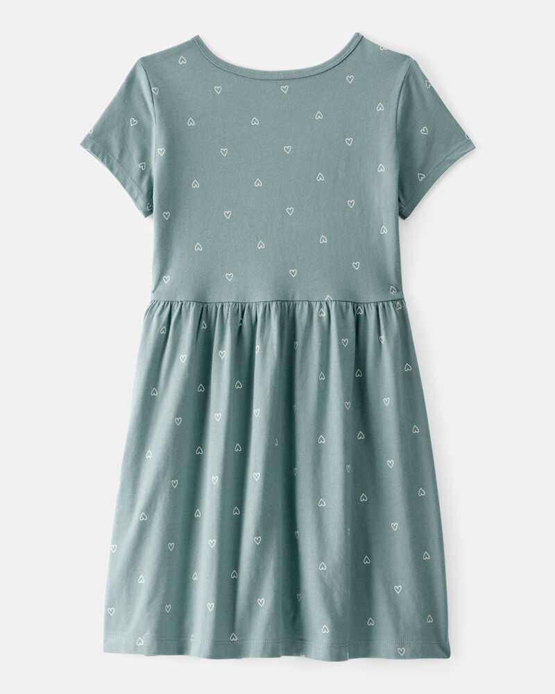 Girls Heart Print Dress, image 2 of 4 slides