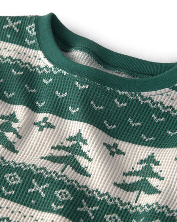 Kids 2-Piece Fair Isle Waffle Knit Pyjamas Made with Organic Cotton, 