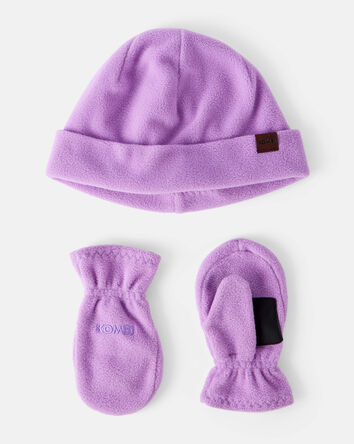 Toddler Girl KOMBI  Fleece Hat & Mitts Set , 