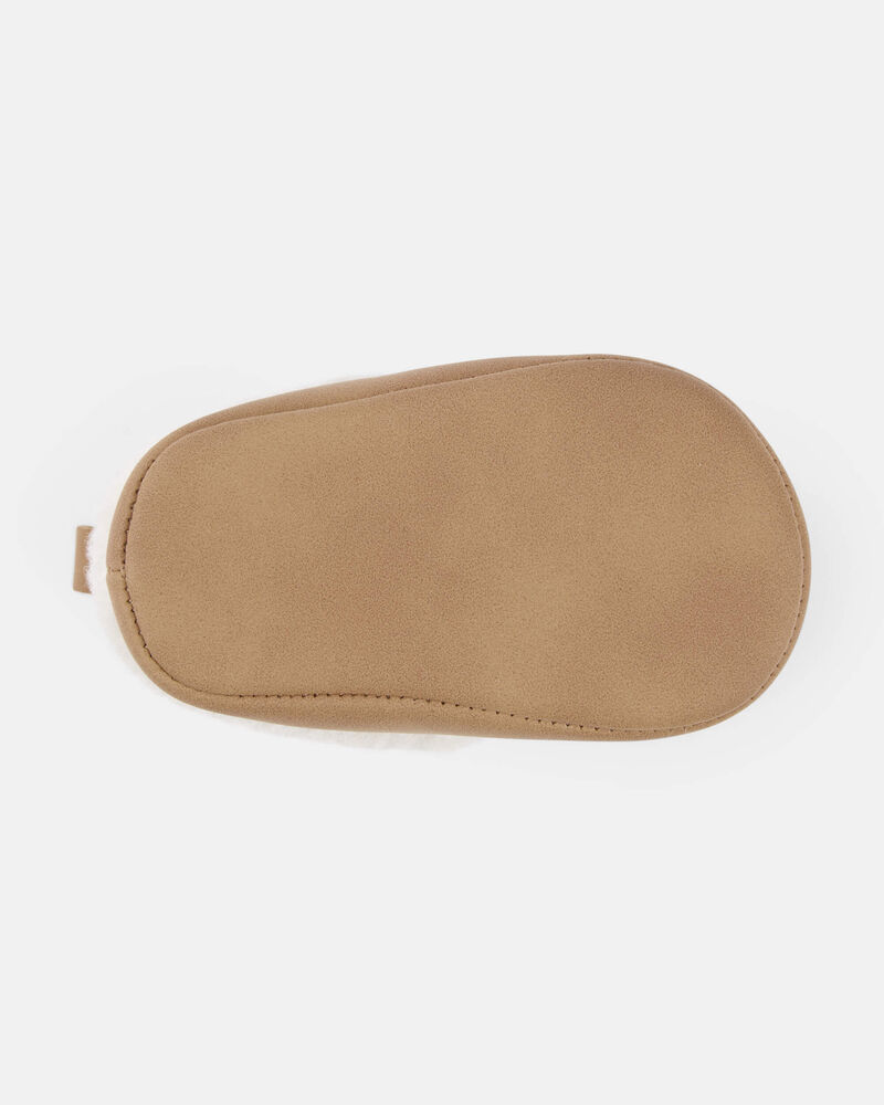 Baby Boy Teddy Fleece Moccasin Boots - Brown, image 5 of 6 slides