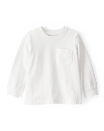 Baby Long-Sleeve Pocket Tee - White, 