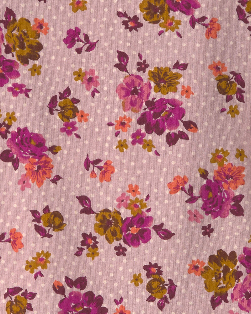Toddler Girl 2-Piece Floral Corduroy Long-Sleeve Dress Set - Pink/Purple, image 4 of 6 slides