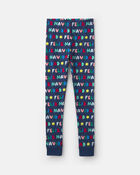 Kids 2-Piece 'Feliz Navidad' Christmas 100% Cotton Snug Fit Pyjama Set - Navy Blue, image 3 of 6 slides