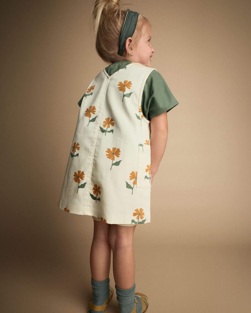 Toute-petit fille - Chasuble Otter Pocket &agrave; imprim&eacute; floral - Cr&egrave;me, image 4 sur 6 diapositives